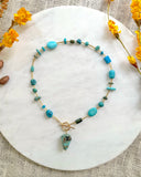 The Ryder Necklace - Dyed Turquoise Front Clasp Necklace