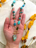 The Ryder Necklace - Dyed Turquoise Front Clasp Necklace