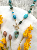 The Ryder Necklace - Dyed Turquoise Front Clasp Necklace