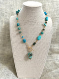 The Ryder Necklace - Dyed Turquoise Front Clasp Necklace