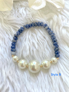 Blue Sodalite Stackable Stretch Bracelet Set