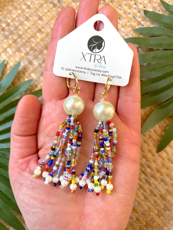 The Bahama Tassel - Fair Trade African Seed Bead Earrings