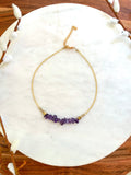 The Venus Necklace - Amethyst Gemstone Beaded Choker Necklace