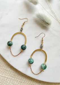 The Carmina Earring - Turquoise Beaded Arch Earrings