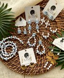 The Uduak Necklace - Light Blue and White