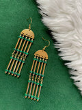 The Buchanan Earring - Green Malachite Beaded Chandelier Earrings