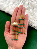 The Buchanan Earring - Green Malachite Beaded Chandelier Earrings