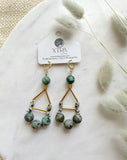 The Regan Earring - Large Beaded Turquoise Bohemian Earrings