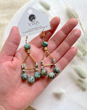 The Regan Earring - Large Beaded Turquoise Bohemian Earrings