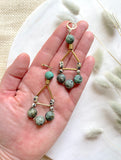 The Regan Earring - Large Beaded Turquoise Bohemian Earrings