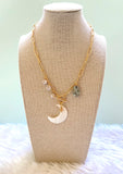 The Nola Charm Necklace - Moon & Star Toggle Front Charm Necklace