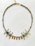 The Anka Necklace - Dalmatian Jasper Gemstone Beaded Necklace