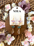 The Lucy Earring - Blue and Pink Pastel