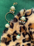 The Ruth Hoop - Art Deco Inspired Malachite & Pearl Hoops