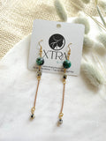 The Gwen Earring - Long Turquoise Chain Dangle Earrings