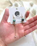 The Gwen Earring - Long Turquoise Chain Dangle Earrings