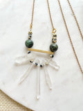 The Kiana Necklace - Turquoise & Quartz Long Bohemian Pendant Necklace