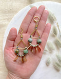 The Sylvi Earring - Large Turquoise Beaded Brass Spike Statement Earrings