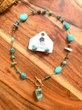 The Ryder Necklace - Dyed Turquoise Front Clasp Necklace