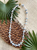 The Uduak Necklace - Light Blue and White