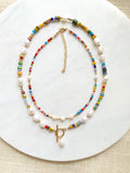 The Daina Necklace - Colorful Freshwater Pearl Front Clasp Necklace