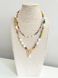 The Daina Necklace - Colorful Freshwater Pearl Front Clasp Necklace